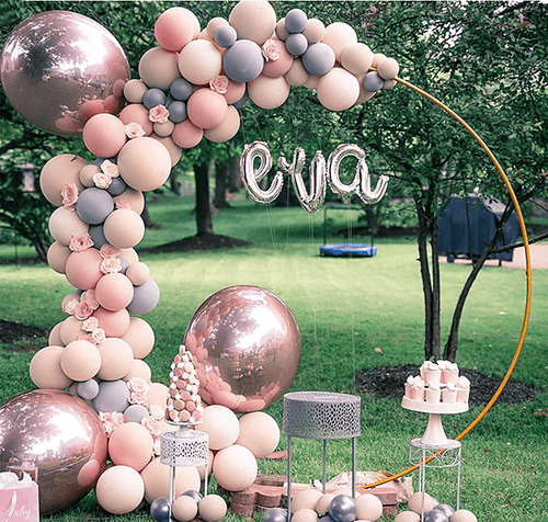 3M Gold Wedding Hoop Round Circle Arch Backdrop Flower Display Stand Frame Background