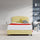 Linen Fabric Curved Double Bed Deluxe Headboard Bedhead Sulfur Yellow 