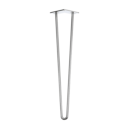 Set of 4 Chrome Retro Hairpin Table Legs 12mm Steel Bench Desk - 71cm
