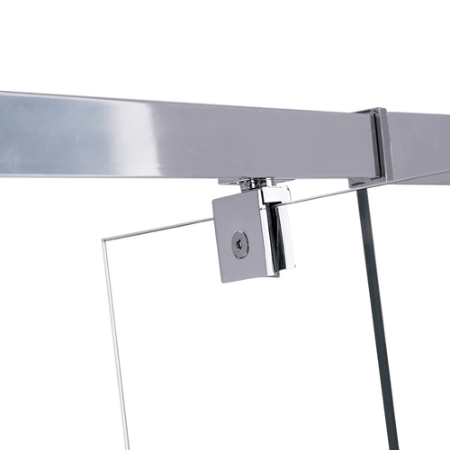 Front: (74~82) x 195cm Adjustable Semi Frameless Shower Screen in Chrome No Side Return