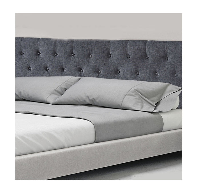 King Linen Fabric Deluxe Headboard Bedhead in Grey