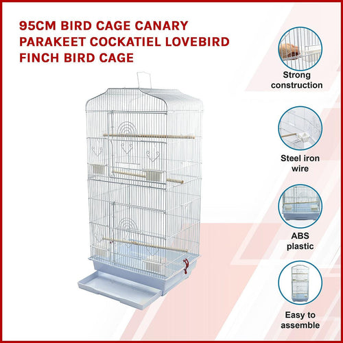 95cm Bird Cage Canary Parakeet Cockatiel LoveBird Finch Bird Cage