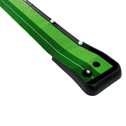 Indoor Practice Putting Green 2.5m Mat Inclined Ball Return Fake Grass 2 Holes