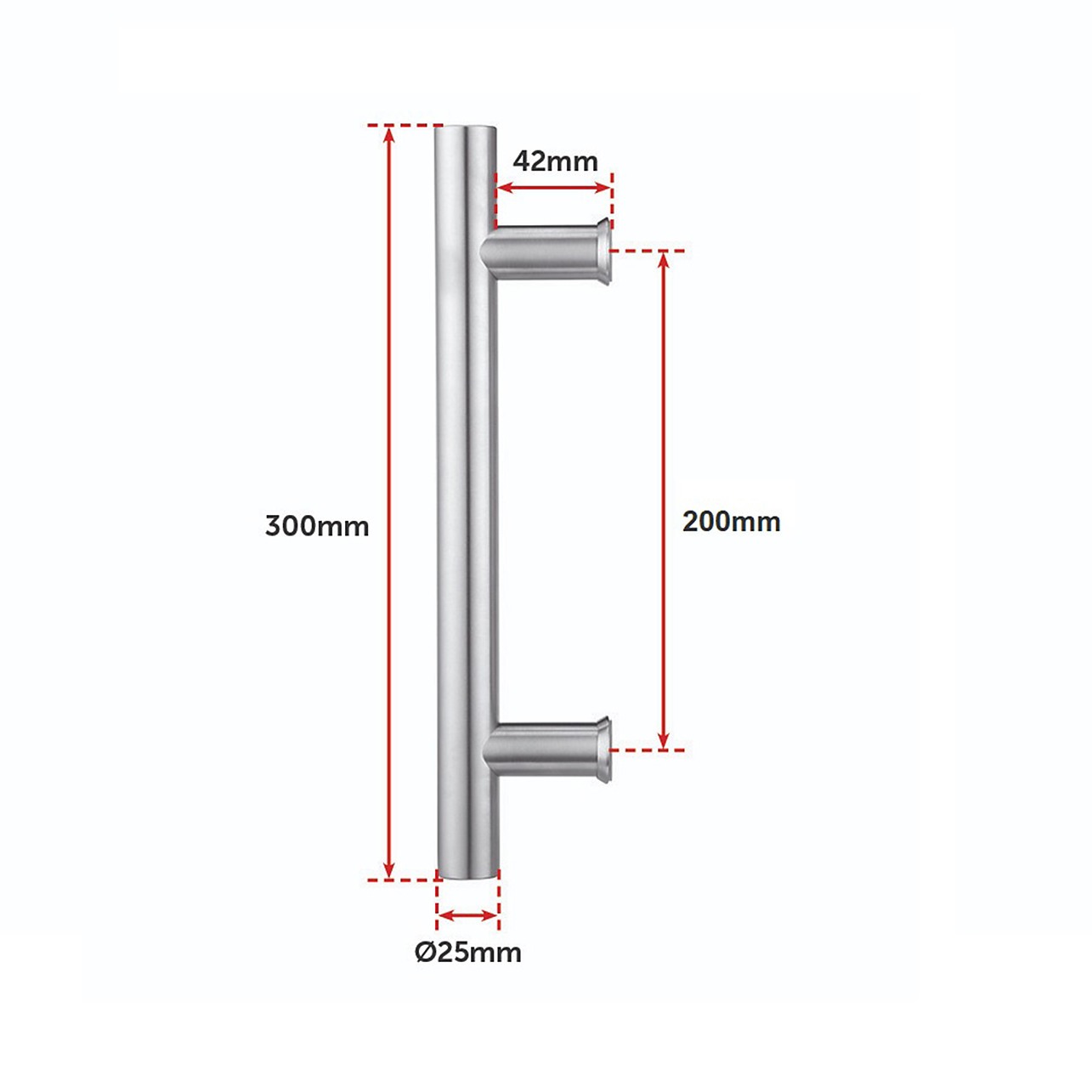 Round 300mm Push Pull Stainless Steel Door Handle Entrance Entry Shower  Glass - DIY & Renovation > Barn Door Hardware