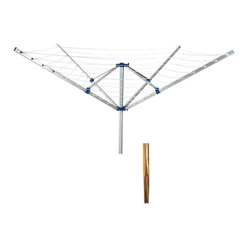 4 Arm Rotary Garden Washing Line Clothes Airer Dryer Outdoor Spike 40m Length