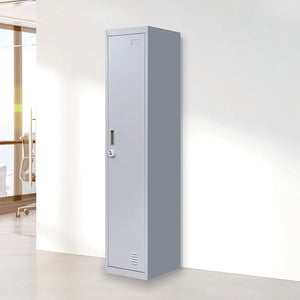 Grey One-Door Office Gym Shed Clothing Locker Cabinet - 3-Digit Combination Lock