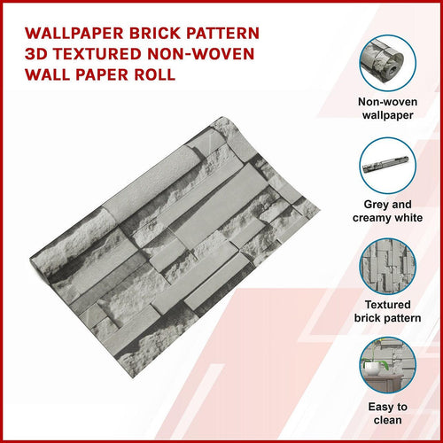Wallpaper Brick Pattern 3D Textured Non-woven Wall Paper Roll