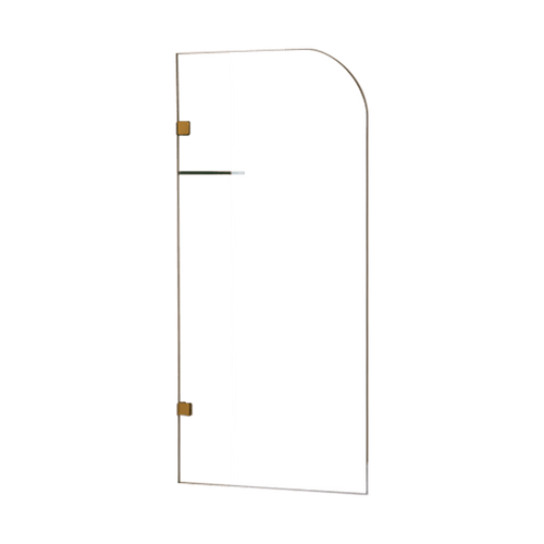 Frameless Glass Bath Screen 70 x 145cm Gold Finish