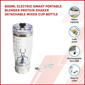 600ml Protein Shaker Electric Smart Mixer Cup Detachable Bottle