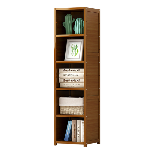 Bamboo 5-Shelf Bookcase – Tall Display Storage Rack Stand for Living Room, Bedroom or Home Organisation