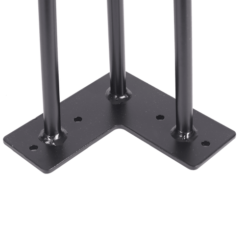 Set of 4 Industrial 3-Rod Retro Hairpin Table Legs 12mm Steel Bench Desk - 11cm Black