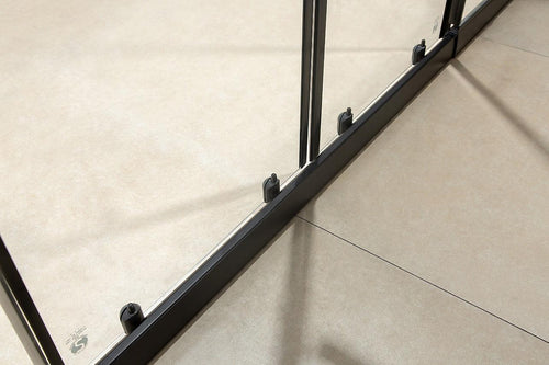 1400-1600mm Sliding Door Safety Glass Shower Screen Black By Della Francesca