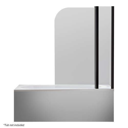 180° Black Pivot Door 6mm Safety Glass Bath Shower Screen By Della Francesca - 120 x 140cm