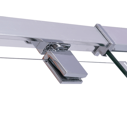 Front: (74~82) x 195cm Adjustable Semi Frameless Shower Screen in Chrome No Side Return