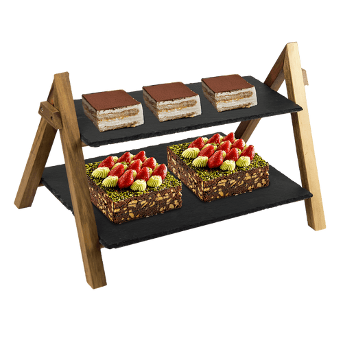 Party 2 Tier Cake Stand Slate Wedding Tiered Serving Stand Afternoon Tea
