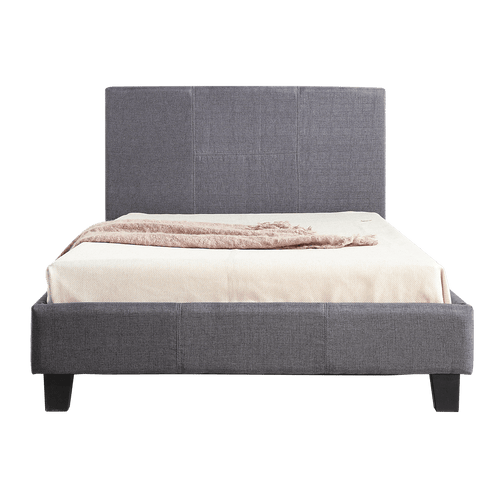 King Single Bed Frame Grey Linen Fabric