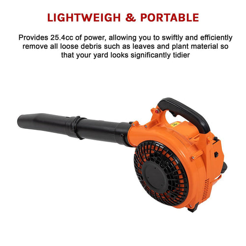 Petrol Leaf Blower 25.4cc 2-Stroke Petrol Hand Garden Yard Outdoor 