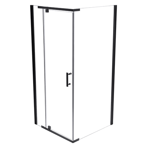 1200 x 700 x 1900mm Framed Safety Glass Pivot Door Shower Screen in Black