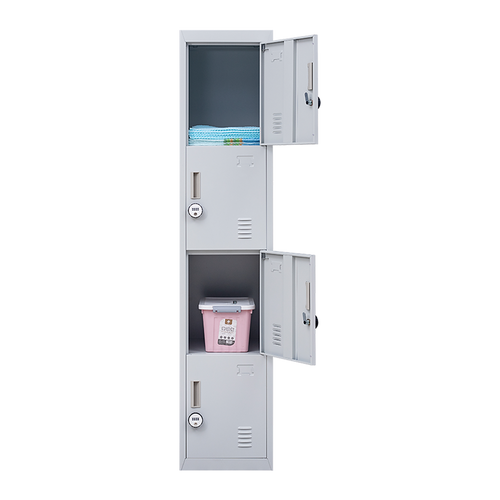Grey Locker with 4 Doors & 4-Digit Combination Lock – Storage for Gym, School, or Workplace