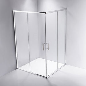 1000 x 1200mm Sliding Door Nano Safety Glass Shower Screen in CHROME