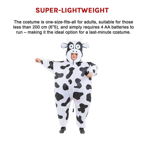 Cow Fancy Dress Inflatable Suit -Fan Operated Costume
