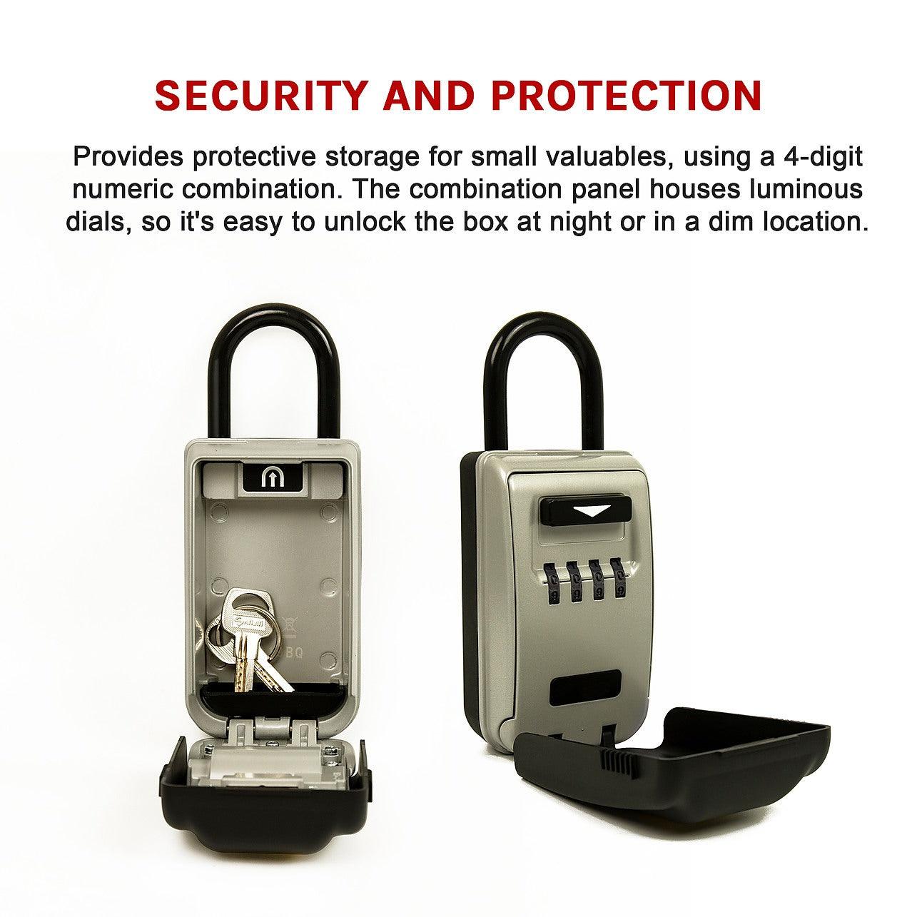 Security 4 Digit Combination Cable Lock Box With Luminous Dials ...