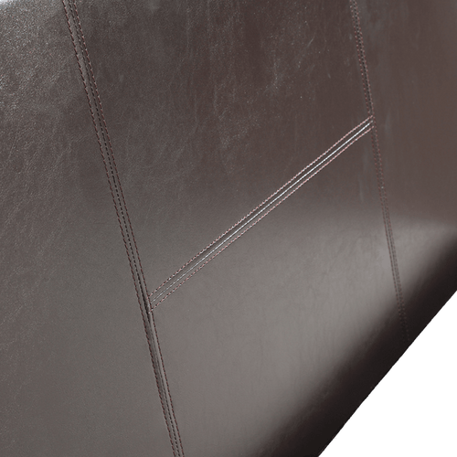 King Single Bed Frame Brown PU Leather