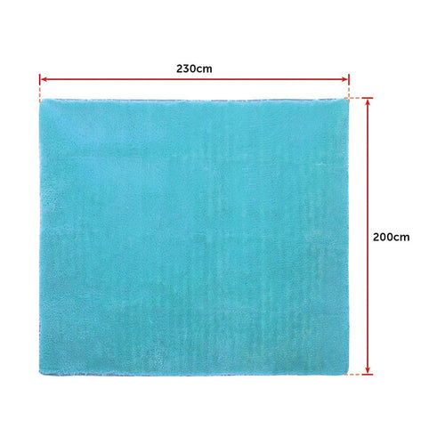 230x200cm Floor Rugs Large Shaggy Rug Area Carpet Bedroom Living Room Mat Turquoise