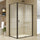 Front: (114~122) x 195cm Adjustable Semi Frameless Shower Screen in Black Side: (77~80) x 195cm