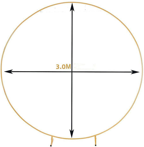 3M Gold Wedding Hoop Round Circle Arch Backdrop Flower Display Stand Frame Background